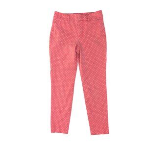 High-Waisted‎ Pixie Skinny Ankle Cropped Pants in Pink/White Polka Dot Size 0